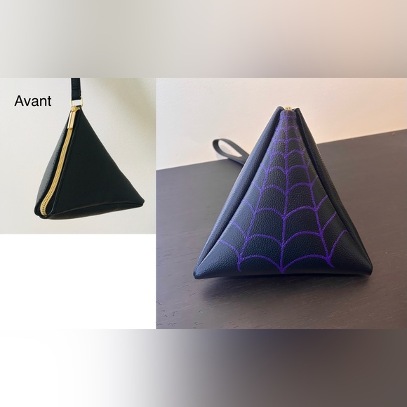 Hand-painted wristlet bag - Picture 3 of 5